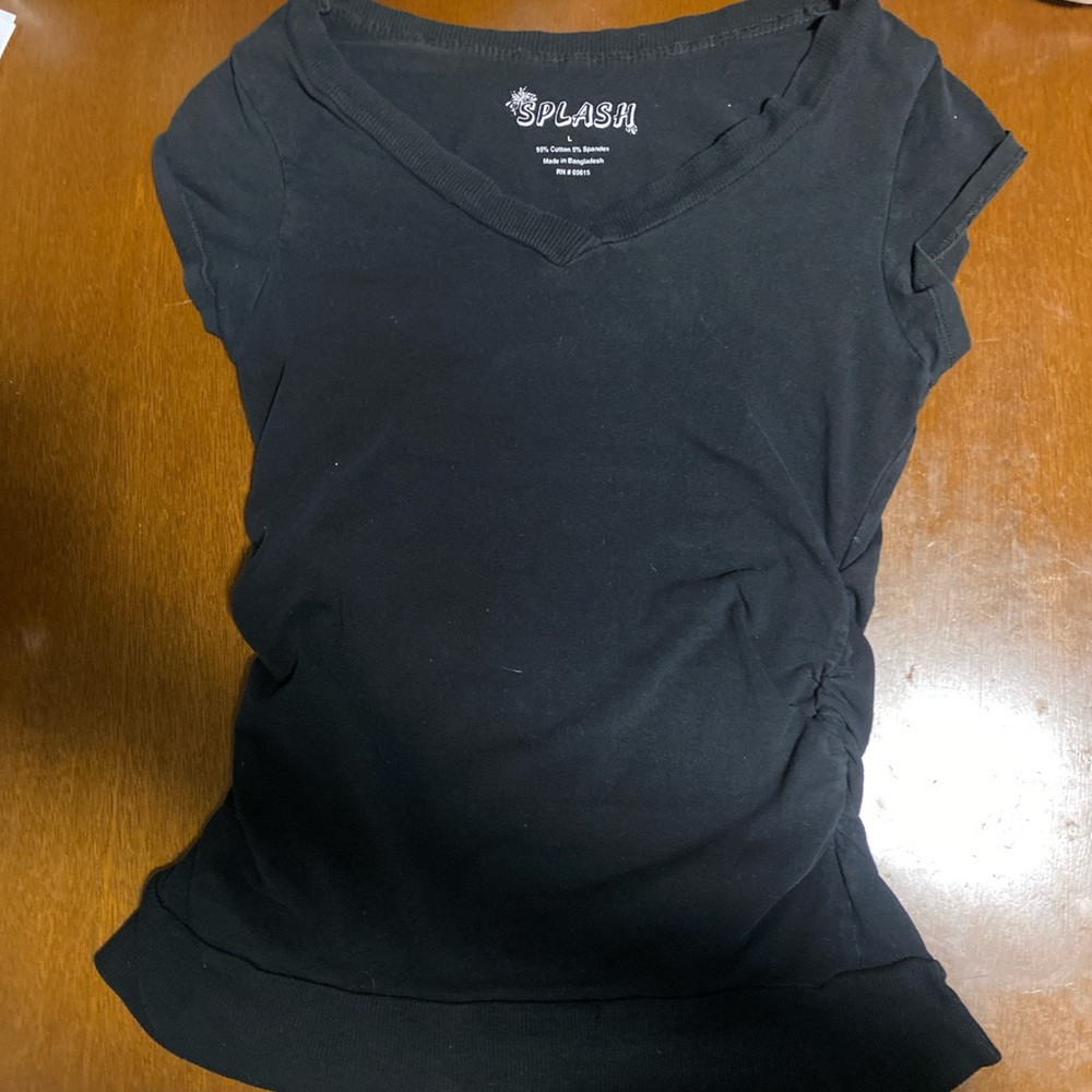 Splash Classic Black Short Sleeve Top